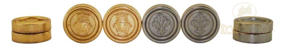Italfama GOLD/SILVER PLATED METAL FLORENTINE STYLE CHECKERS SET
