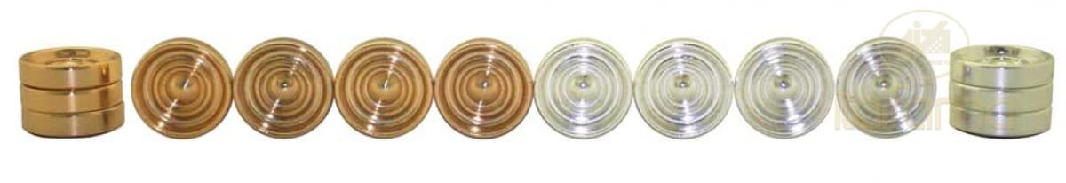 Italfama GOLD/SILVER PLATED SOLID BRASS CHECKERS SET