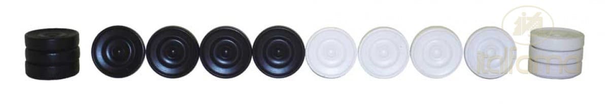 Italfama BLACK/WHITE LACQUERED WOODEN CHECKERS SET