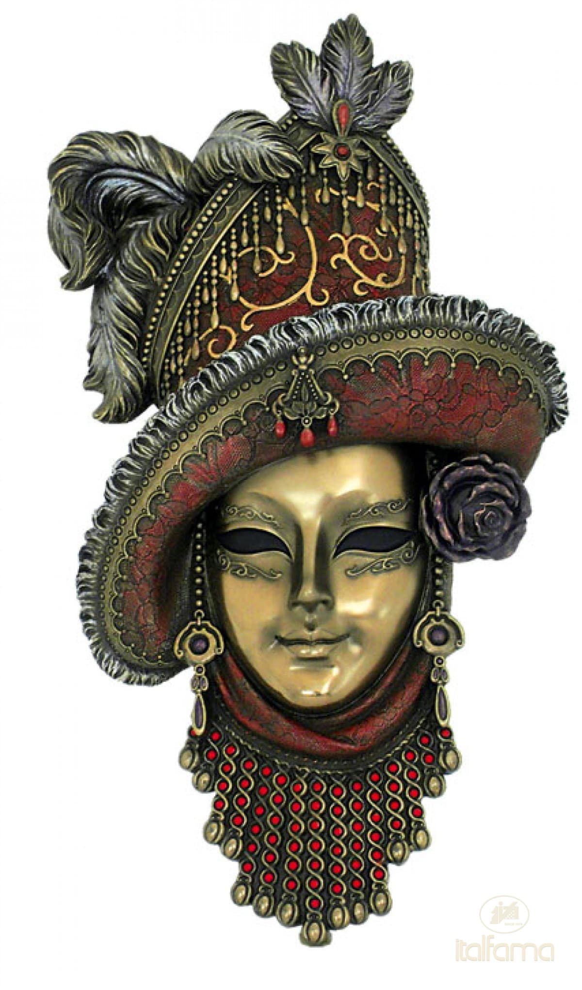 Italfama VENETIAN MASK "RED HAT"
