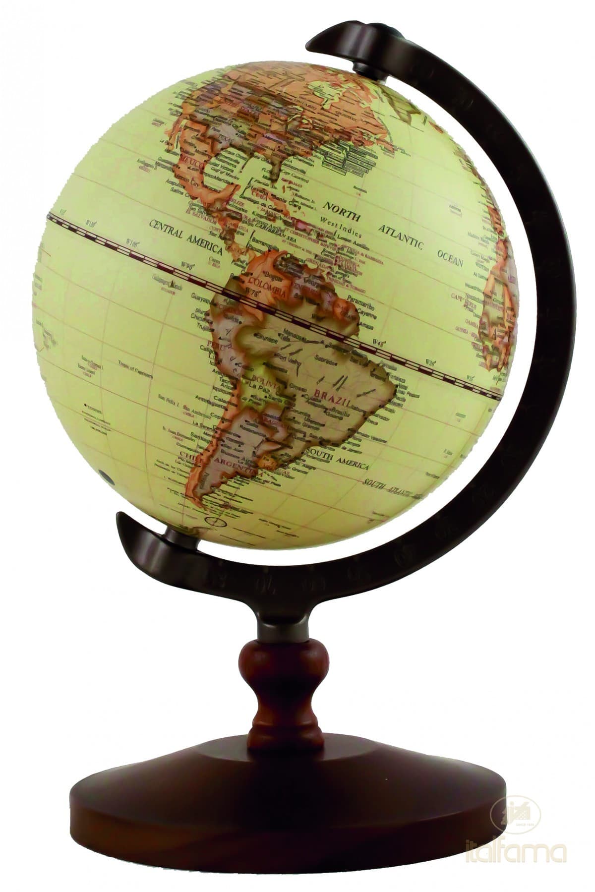 Italfama GLOBE modern map wooden base