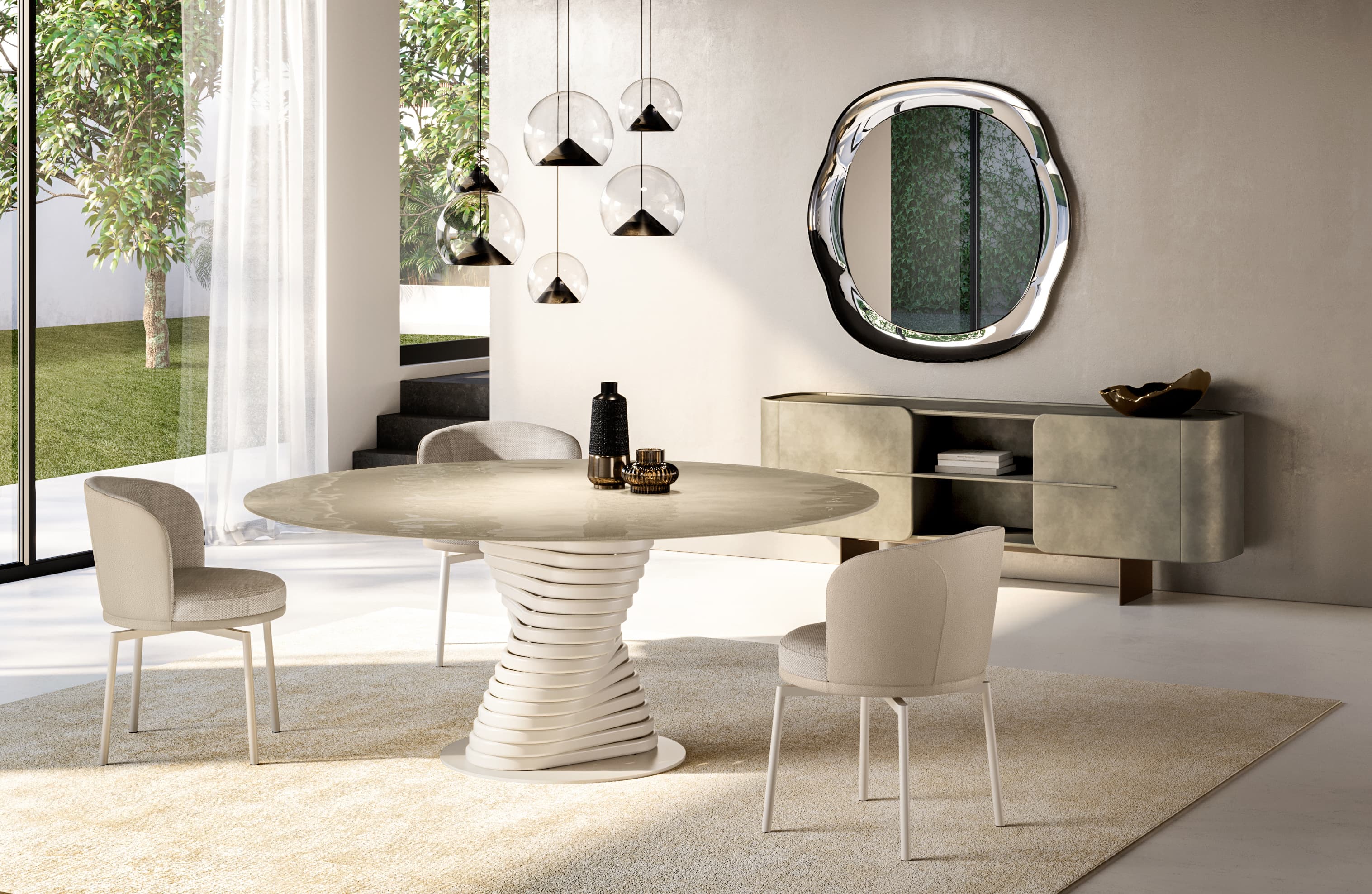 Eforma ROTOLO glass top