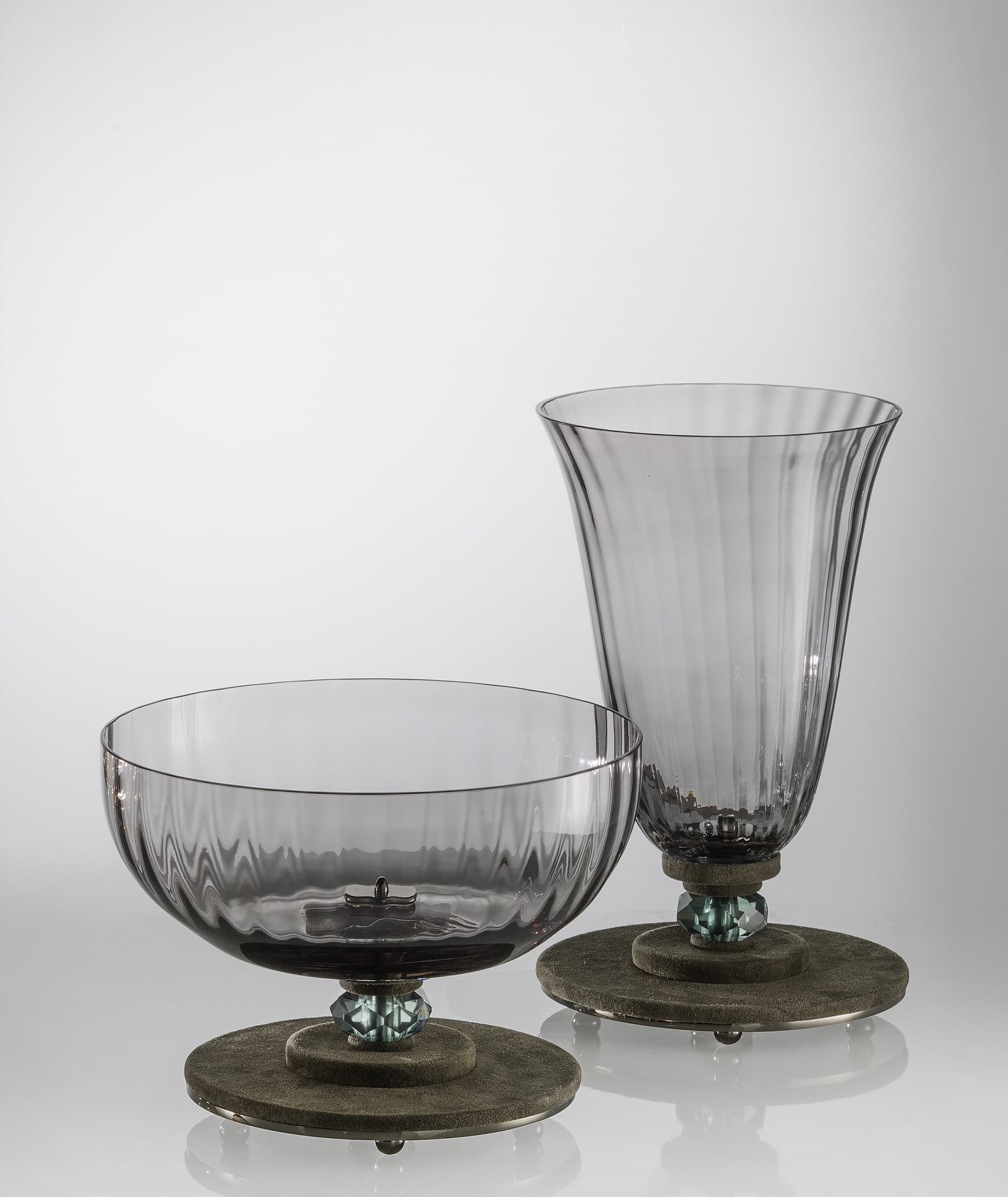 Euroluce Light of Italy Dahlia Vase + CT Fumè